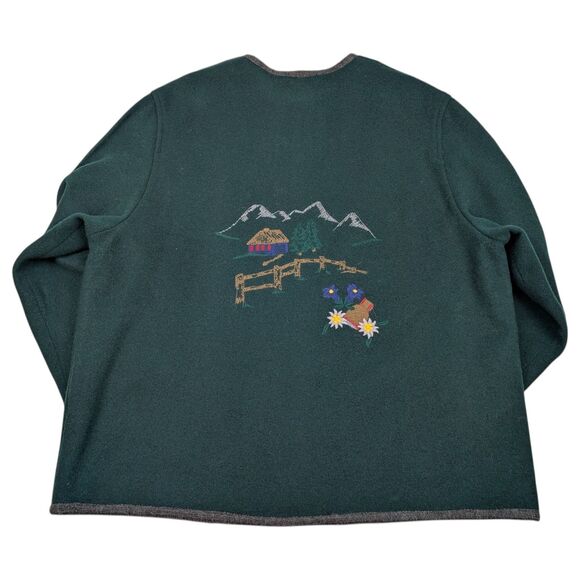 Petressa Blazer Women's 46 Green Wool Blend Edelweiss Embroidery Evergreen VTG - Picture 6 of 11